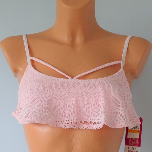 Hula Honey Other - Hula Honey NWT Junior Flounce Crochet Bikini Top